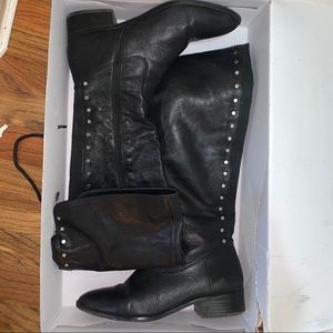 Black thigh high boots